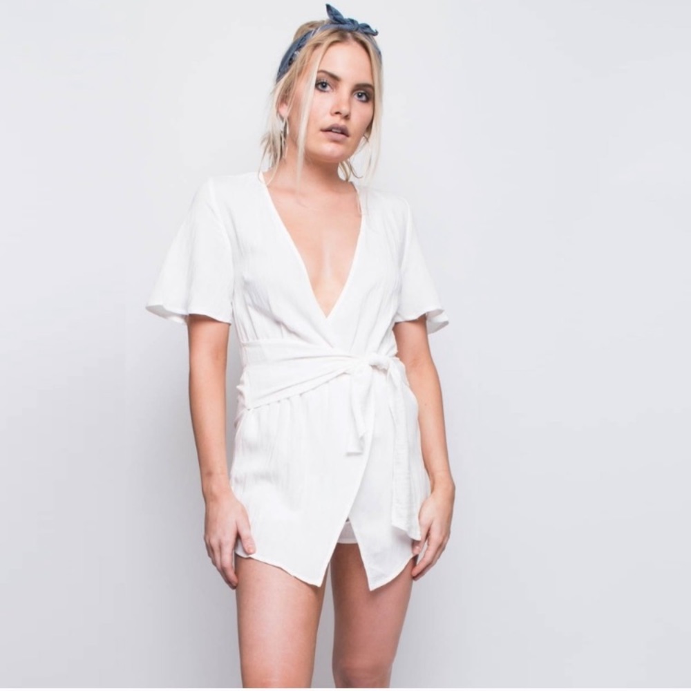 White tie romper